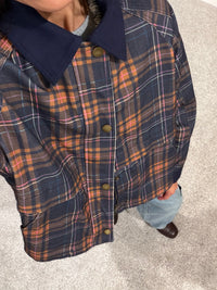 The Sutton Barn Jacket | Navy Multi-Color Plaid