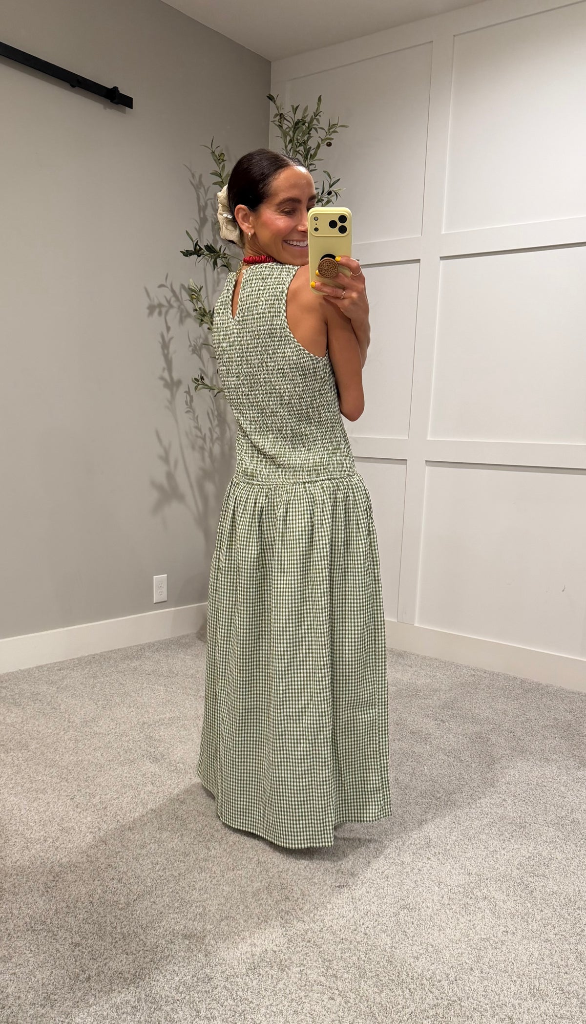 Cora Gingham Maxi Dress | Green
