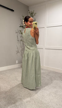 Cora Gingham Maxi Dress | Green