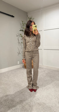 Ashton Top | Brown/Cream Gingham