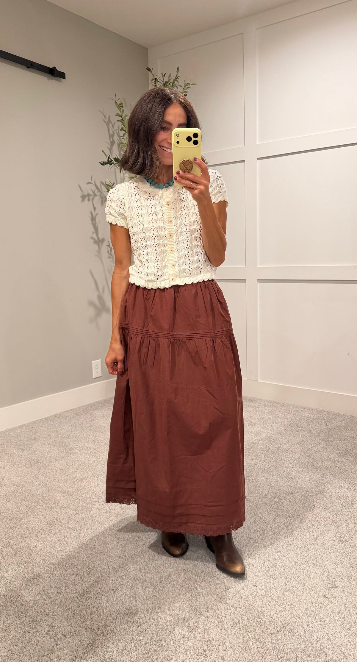 Poplin Skirt | Brown