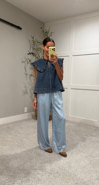 Addison Collared Denim Top