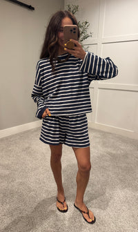 Summer Nights Striped Set | Navy