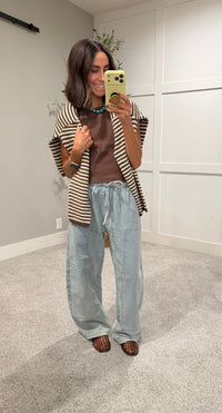Drawstring Barrel Patch Denim Pants | DENIM