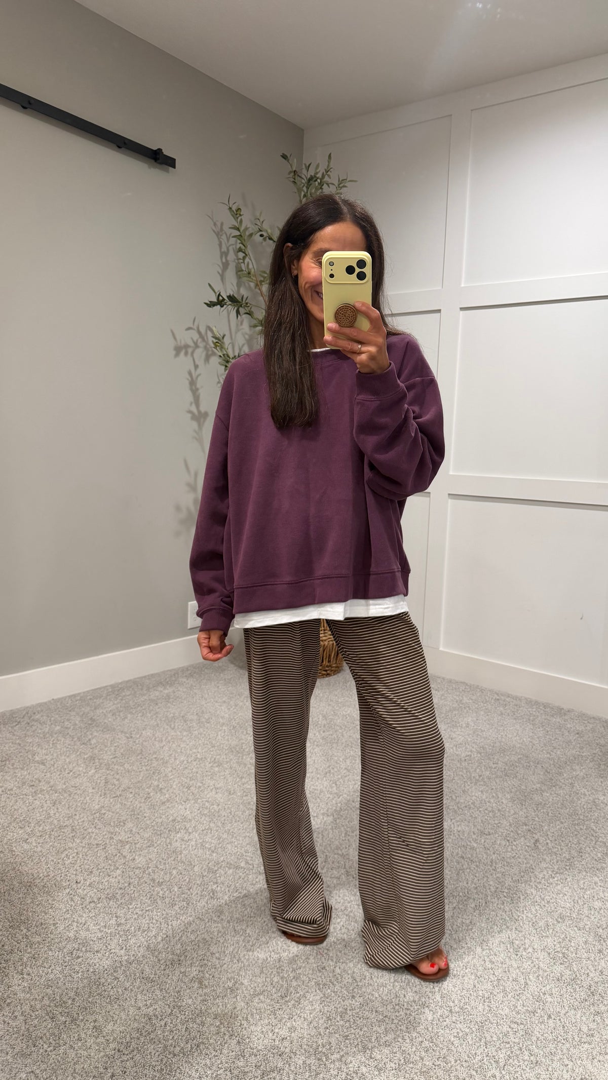 Levi Lounging Brushed Knit Pants |Brown/Cream