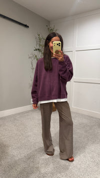 Levi Lounging Brushed Knit Pants |Brown/Cream