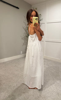 Embroidered Floral Dress | White