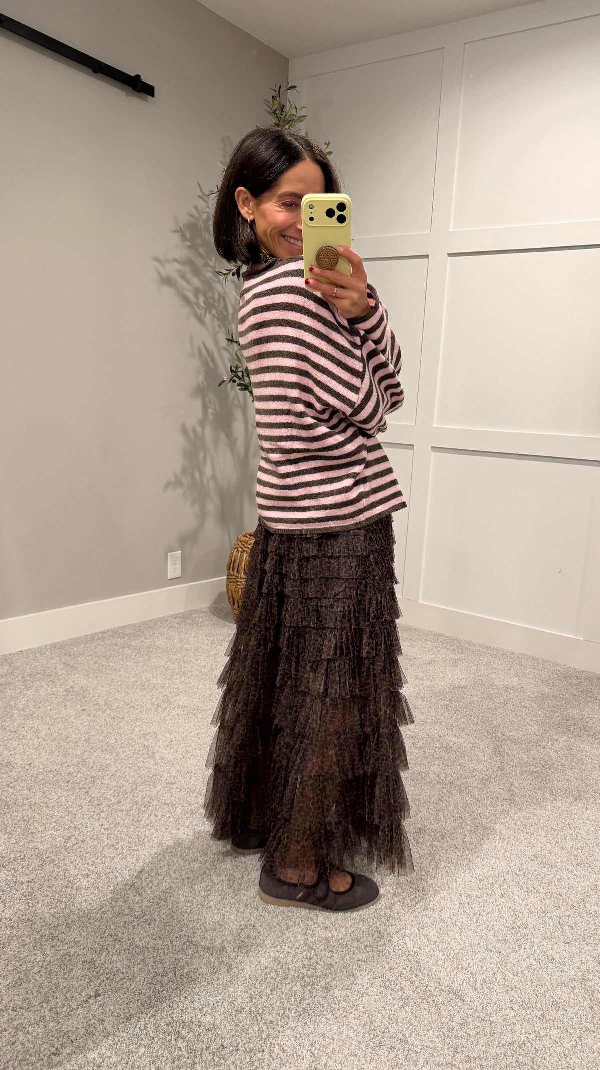Striped Piper Pullover Sweater | Mocha/Pink