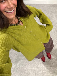 Tori Cotton Cardi | Moss Green
