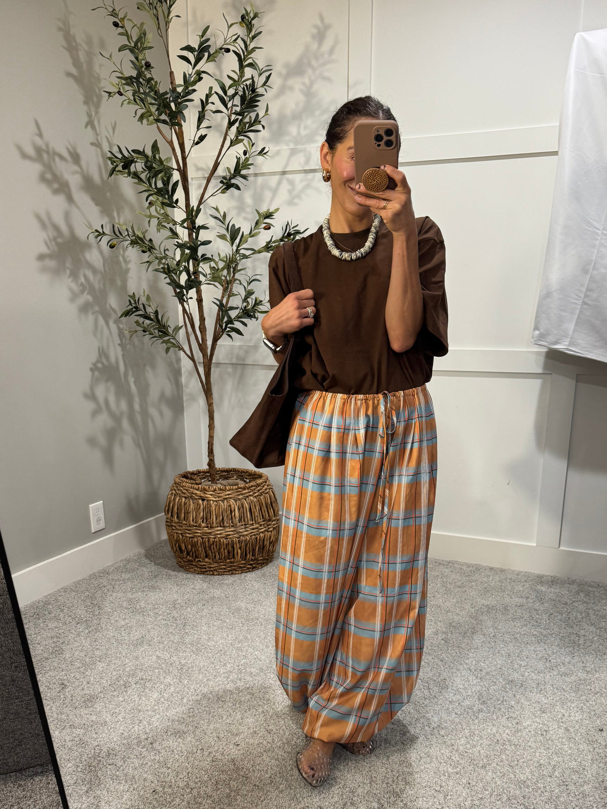 Plaid Balloon Pants
