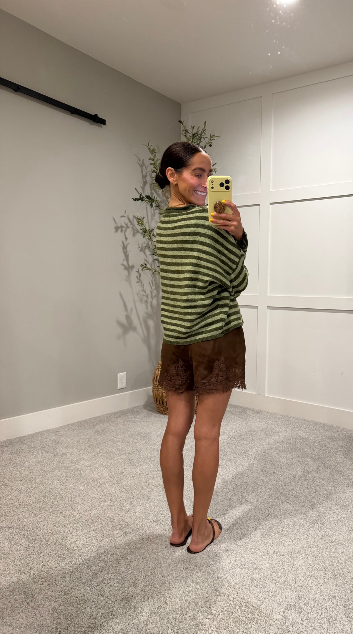 Piper Striped Cardigan | Olive Combo