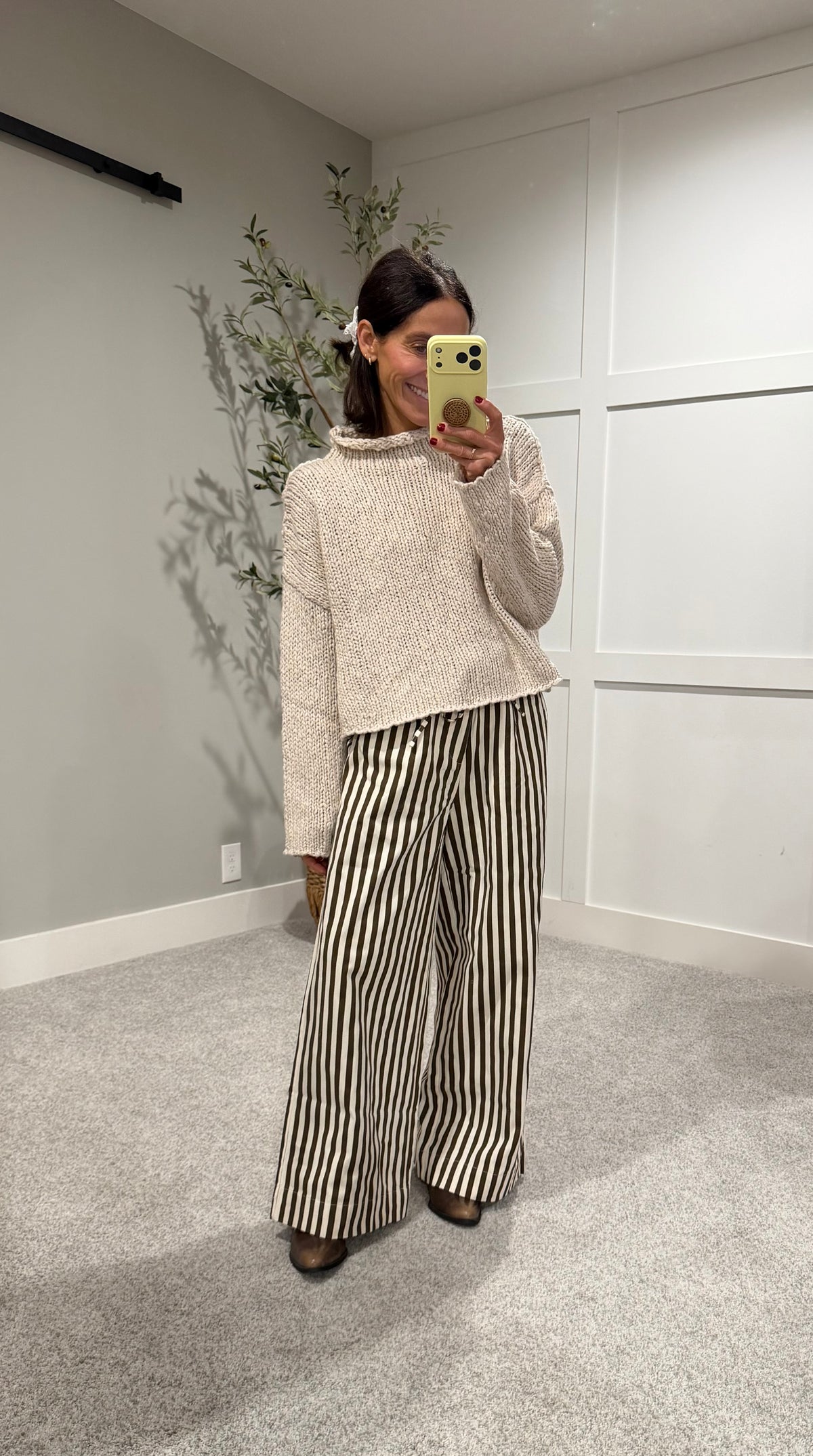 The Hazel Mock Neck Rolled Hem Knit Sweater | White Tea