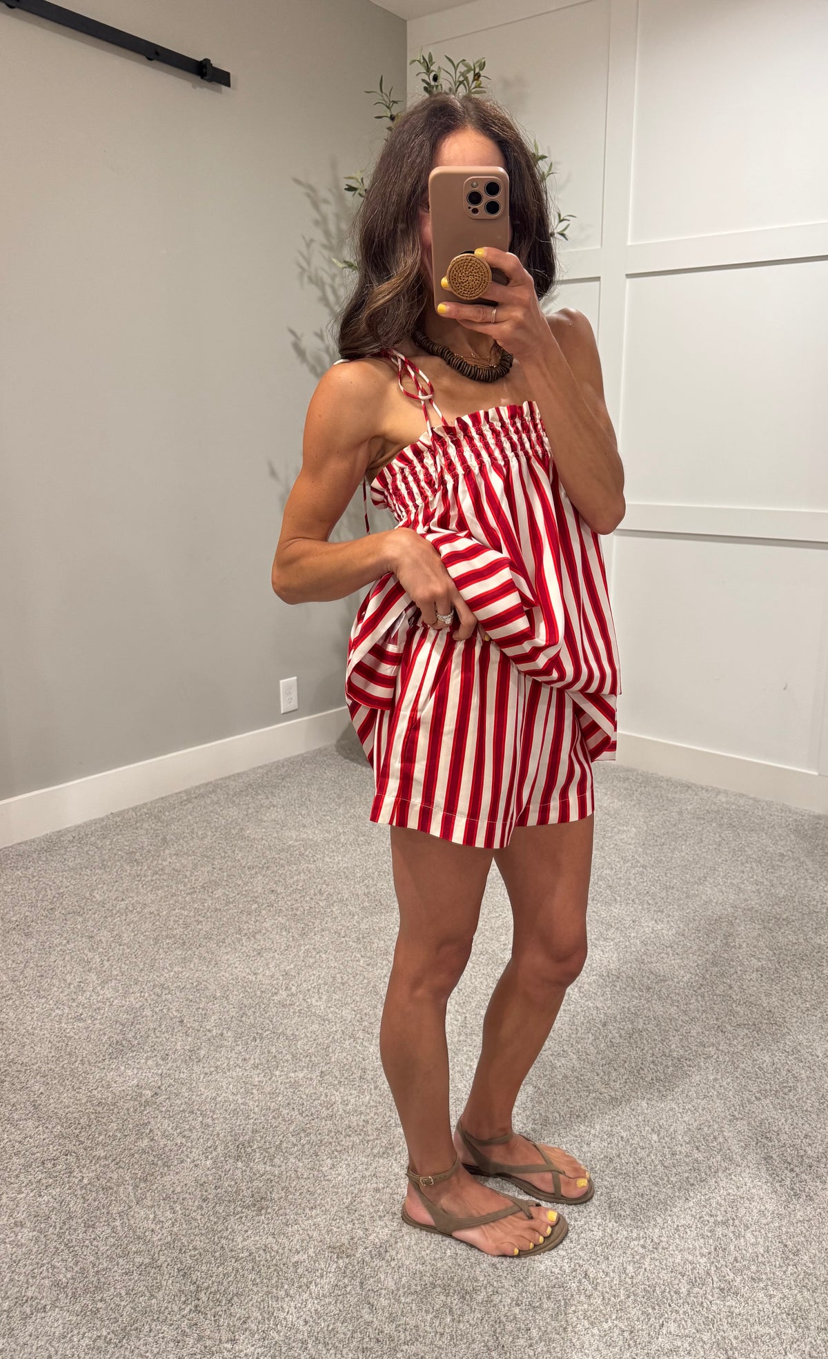 Juni Striped Set | Red/Cream Stripe