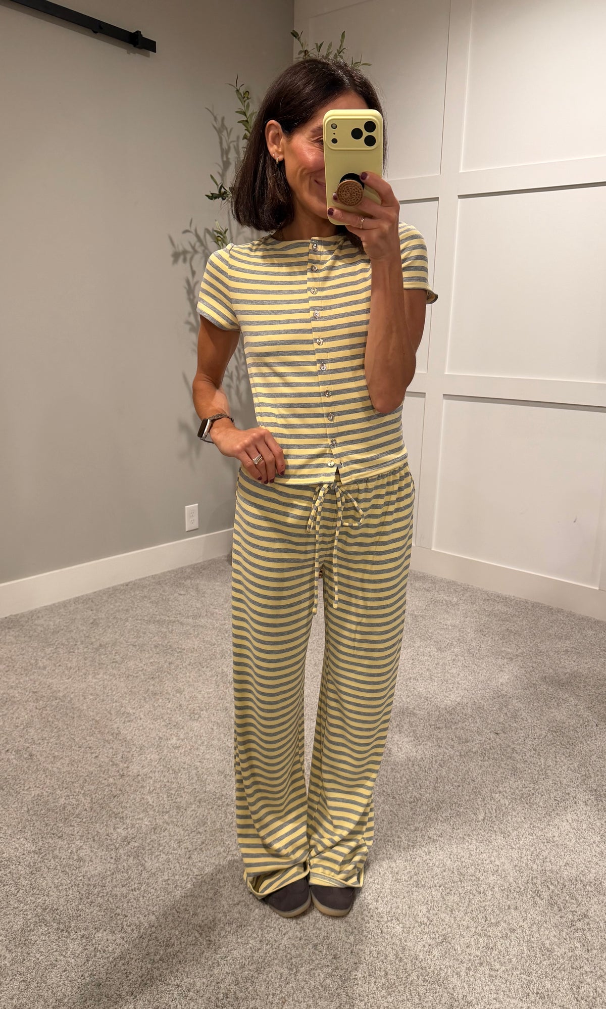 Ronnie Striped Set | Yellow/Grey
