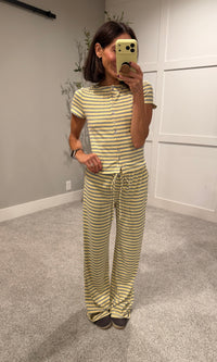 Ronnie Striped Set | Yellow/Grey