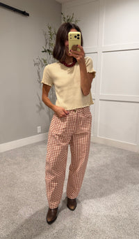 Dallas Checkered Barrel Denim | Rosewood