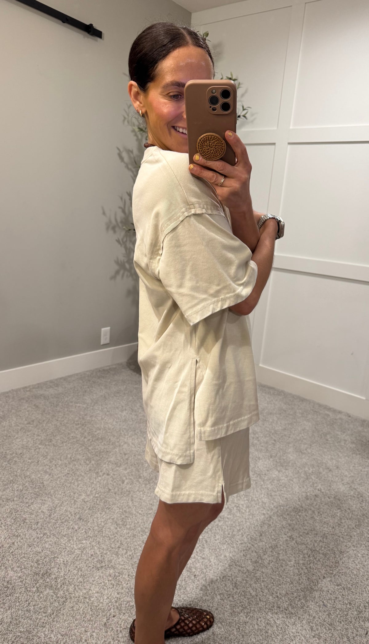 Everday Oversized Tee & Shorts SET | Bone