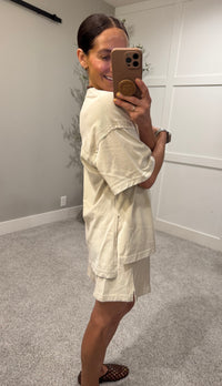Everday Oversized Tee & Shorts SET | Bone