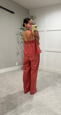 Monica Striped Set | Red
