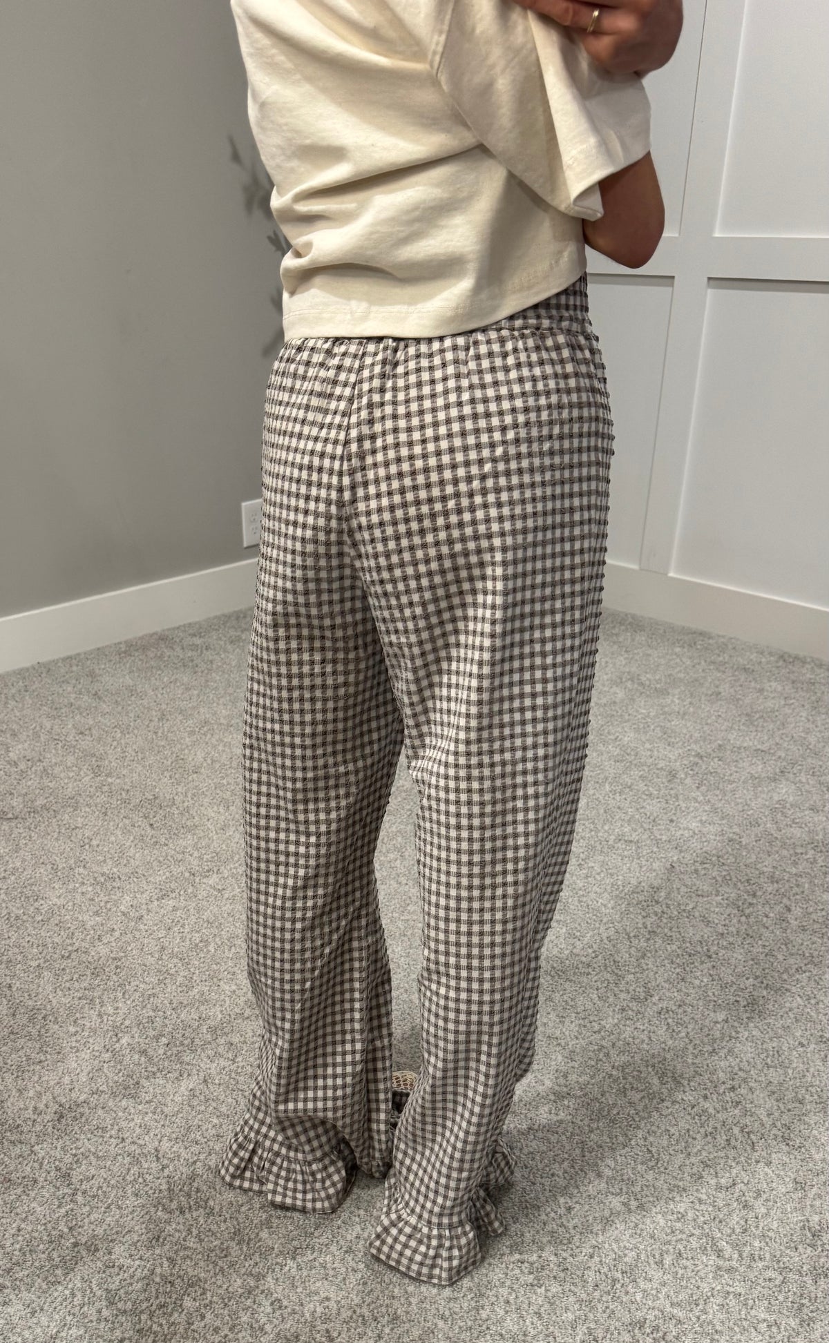 Remi Gingham Pants | Brown/Cream