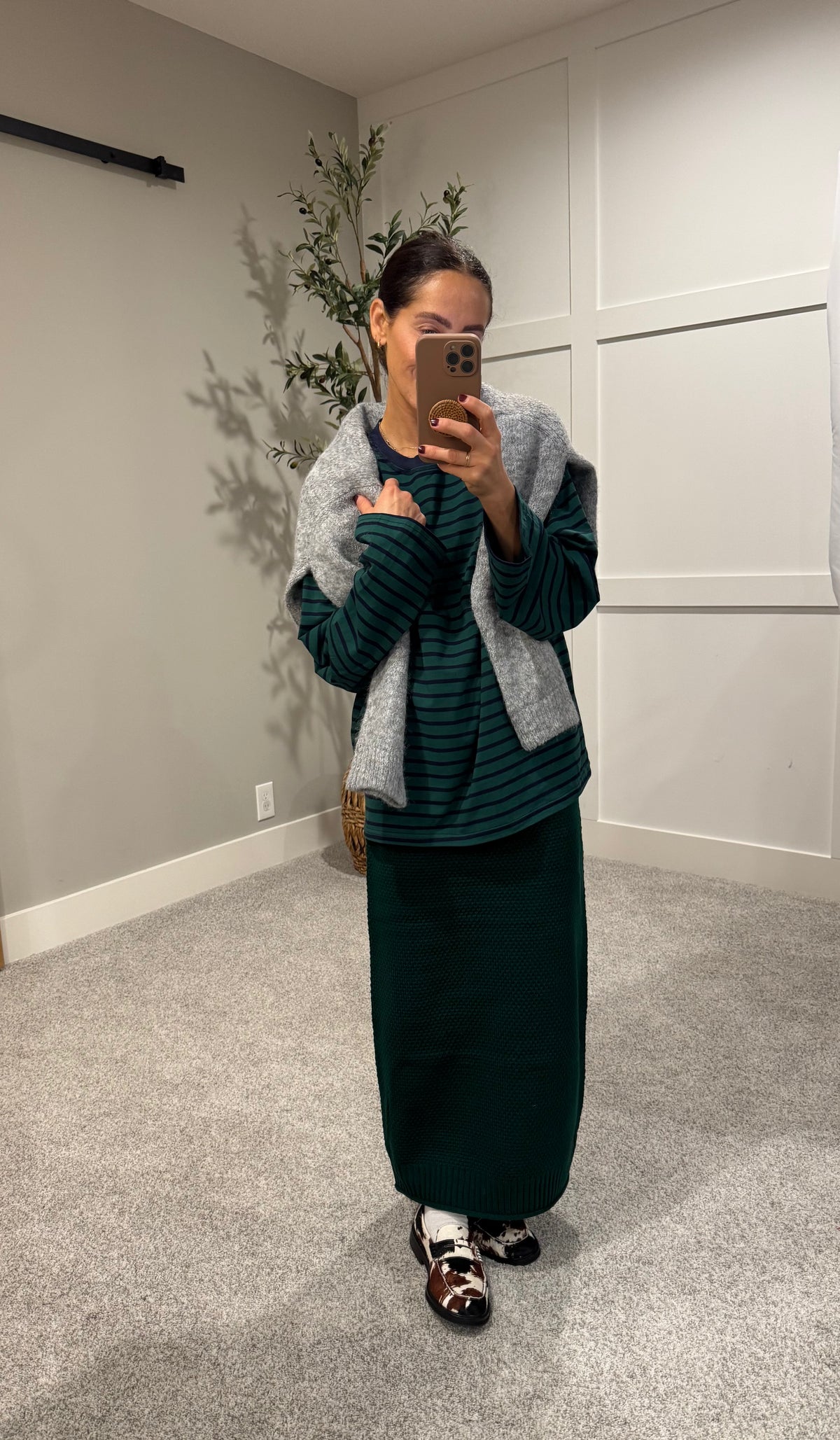 Textured Knit Skirt | Emerald Green