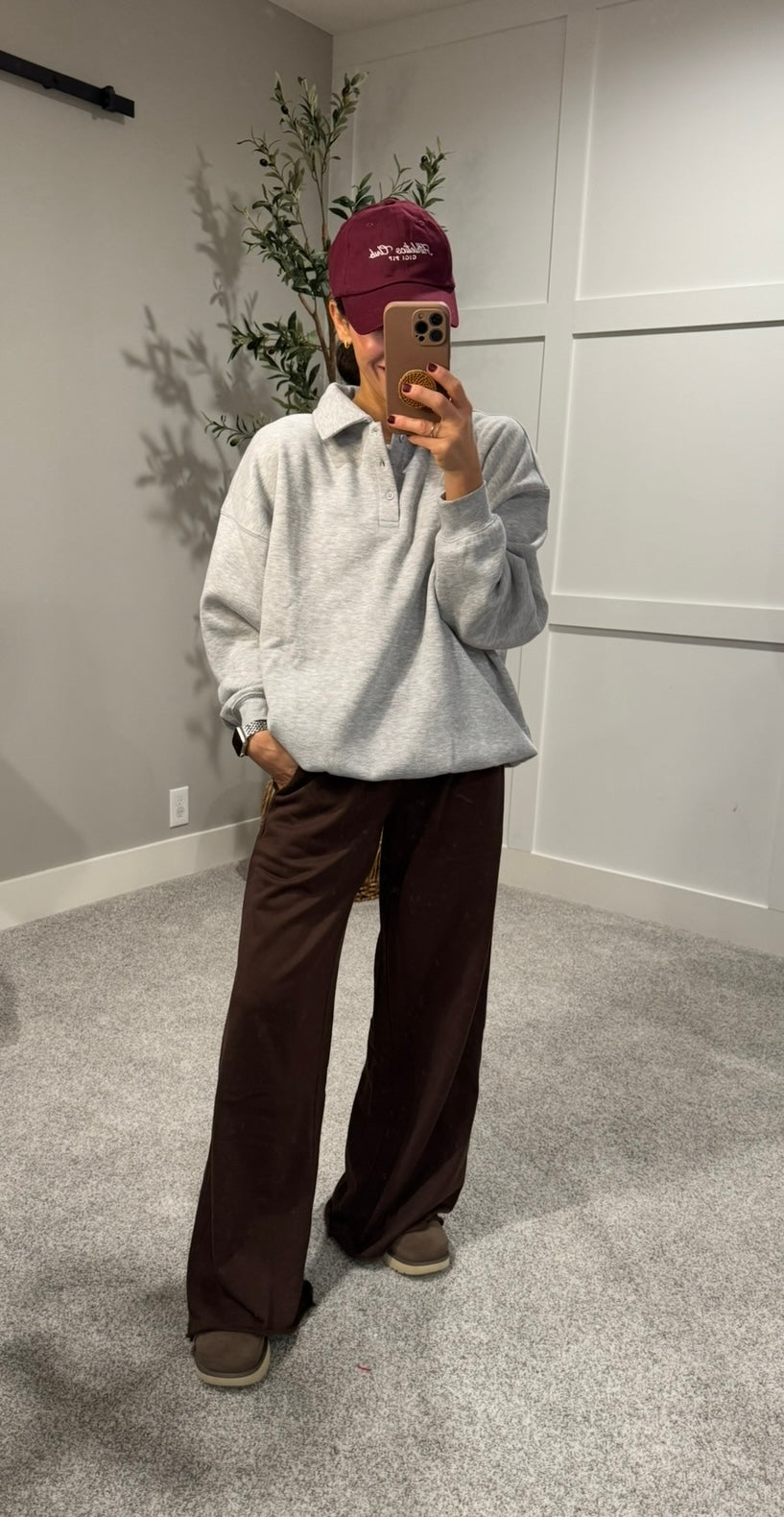 Oversized Collared Sweatshirt | Heather Gray