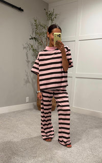 Sheila Striped Pants | Pink/Brown