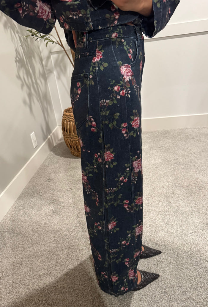 Blossom Blue Barrel Leg Denim