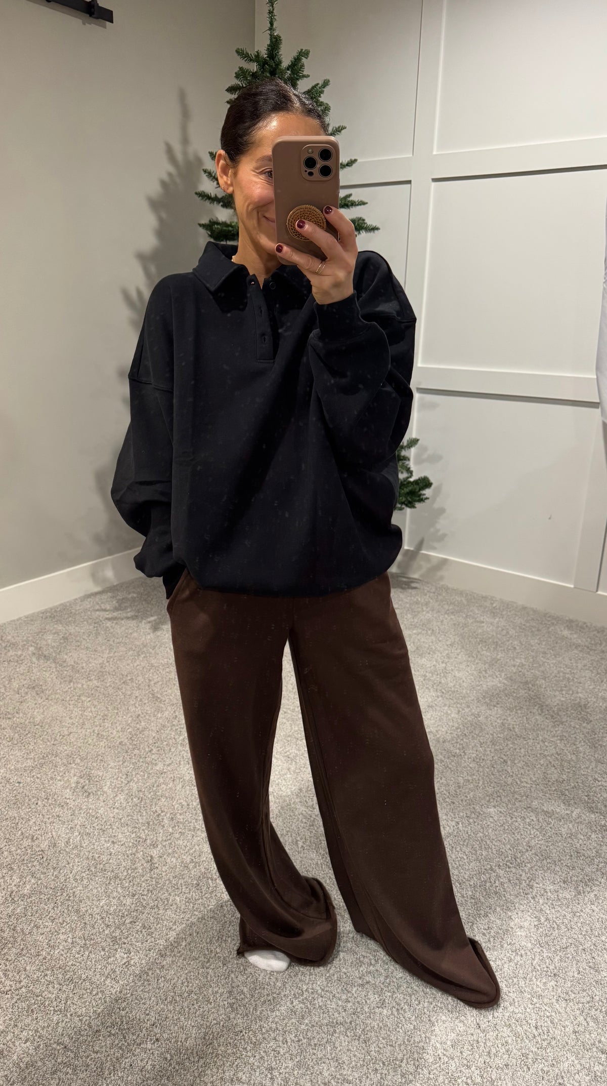 Oversized Collared Sweatshirt | Black