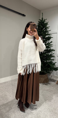 Fringe Hem Sweater | Powder