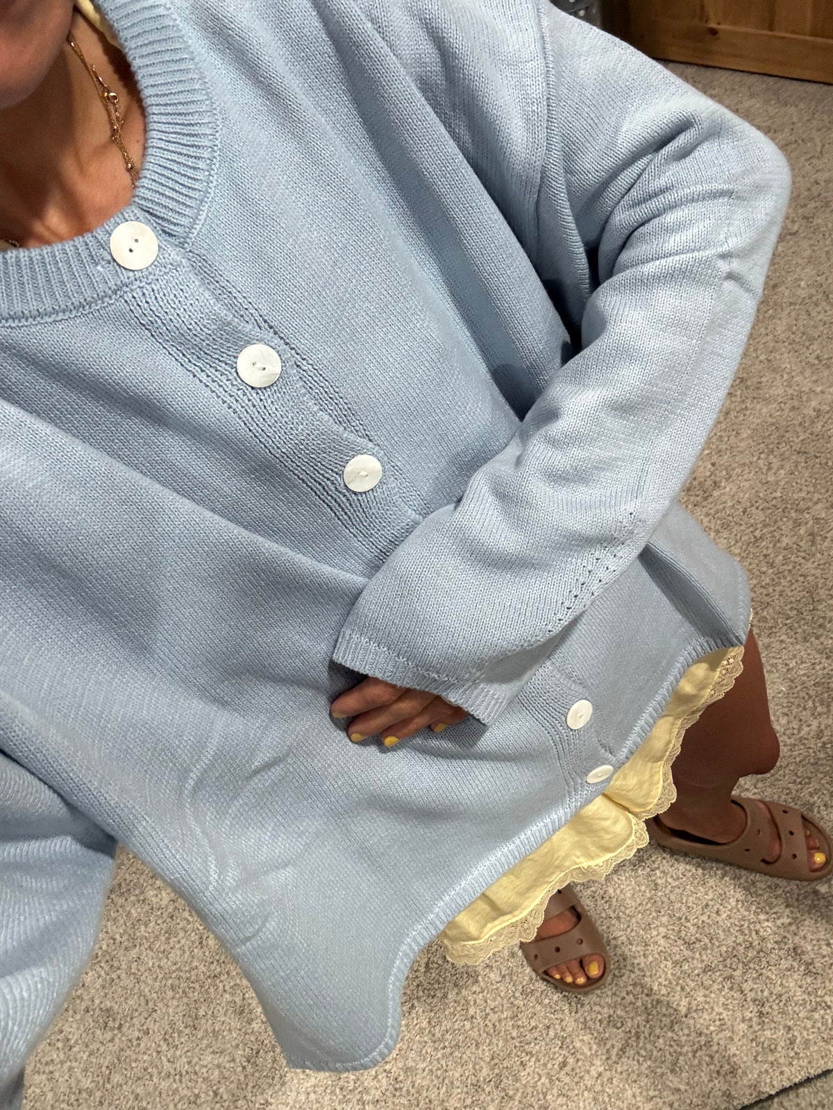 Juniper Cotton Cardigan | Light Blue
