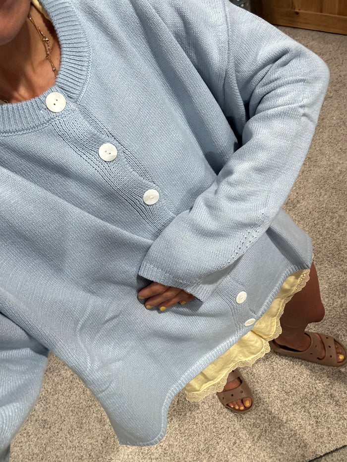 Juniper Cotton Cardigan | Light Blue