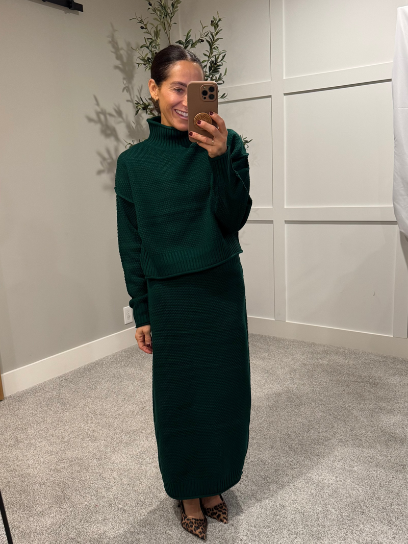 Textured Knit Sweater | Emerald Green