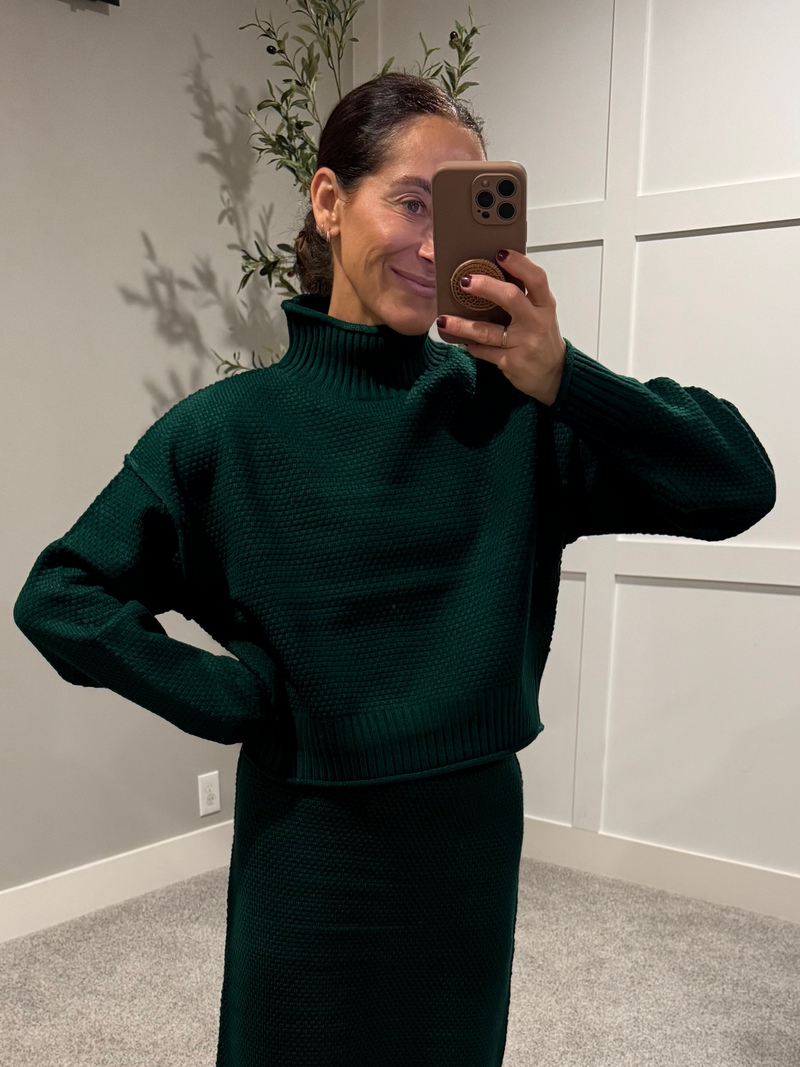 Textured Knit Sweater | Emerald Green