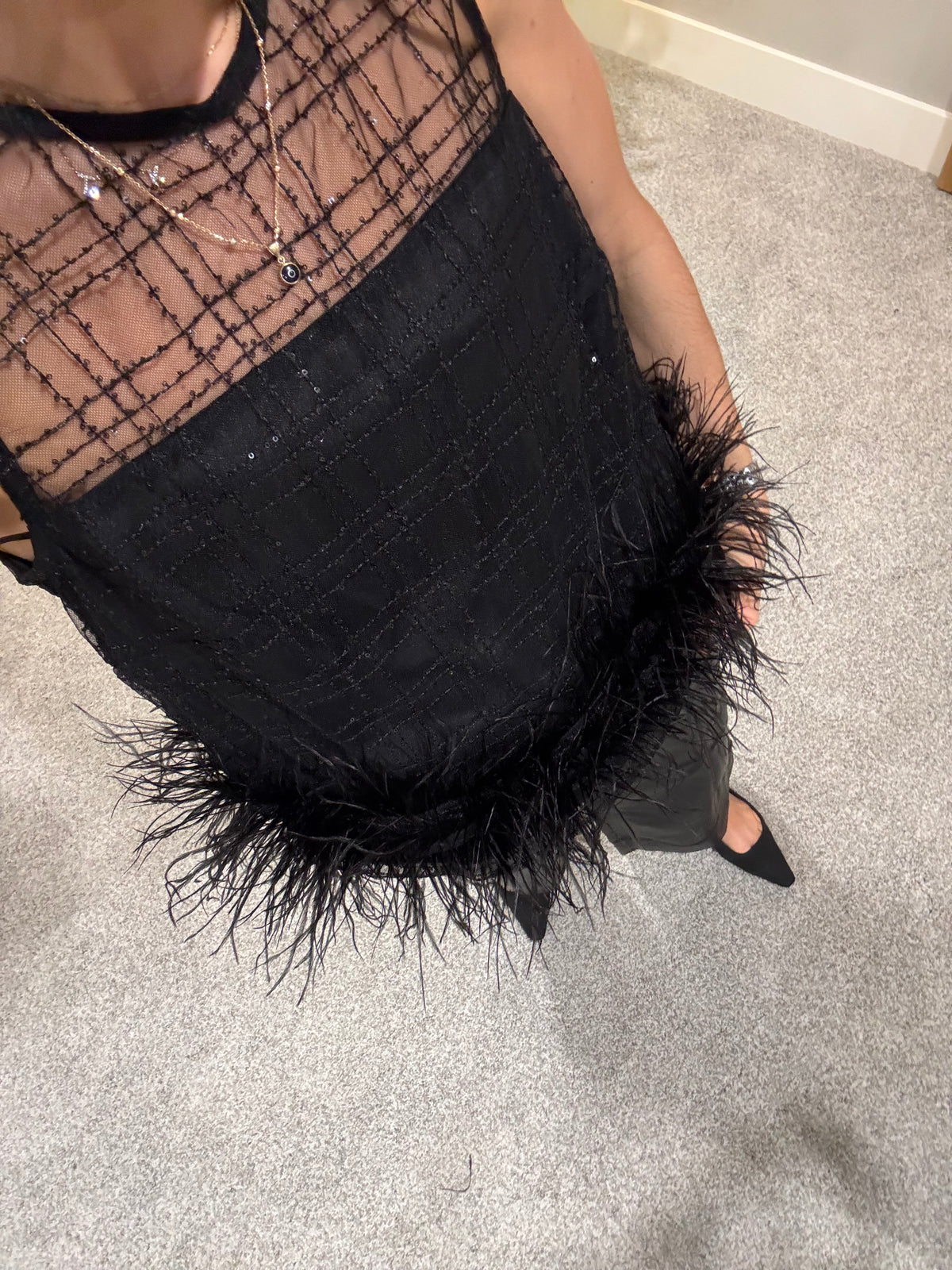 Holiday Feather Top | Black