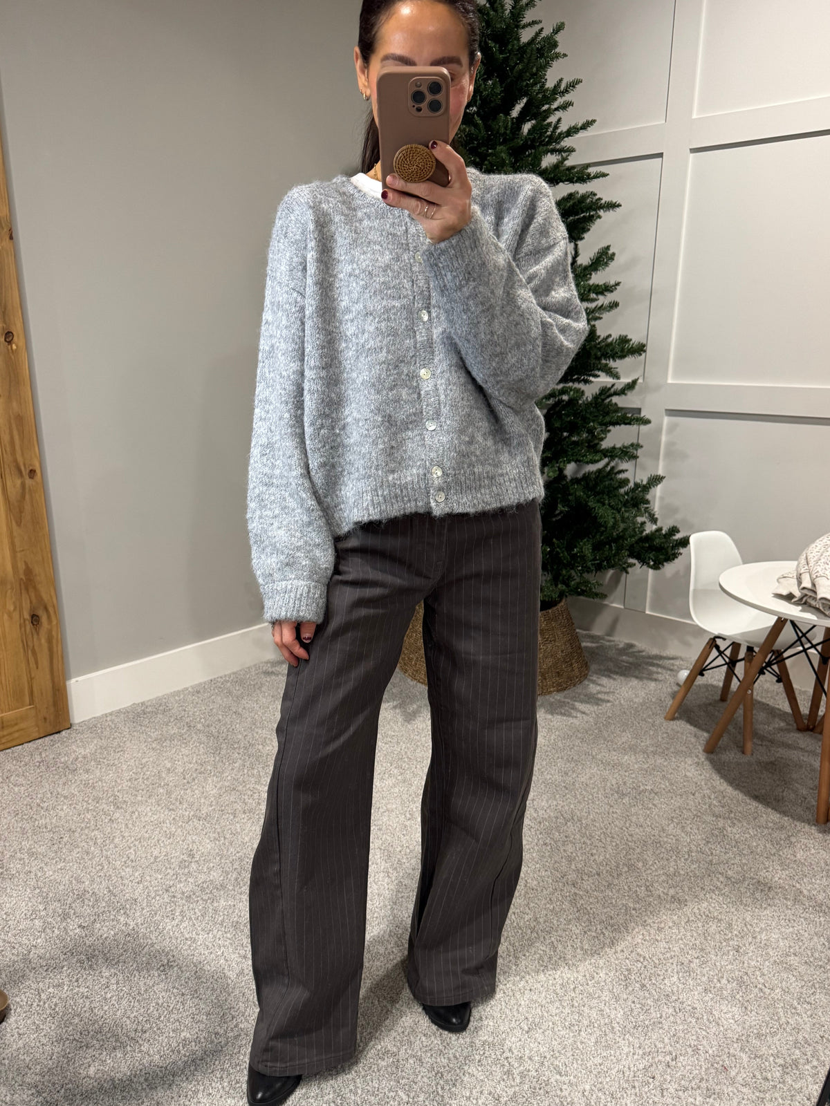 Pinstripe Slight Barrel Pants
