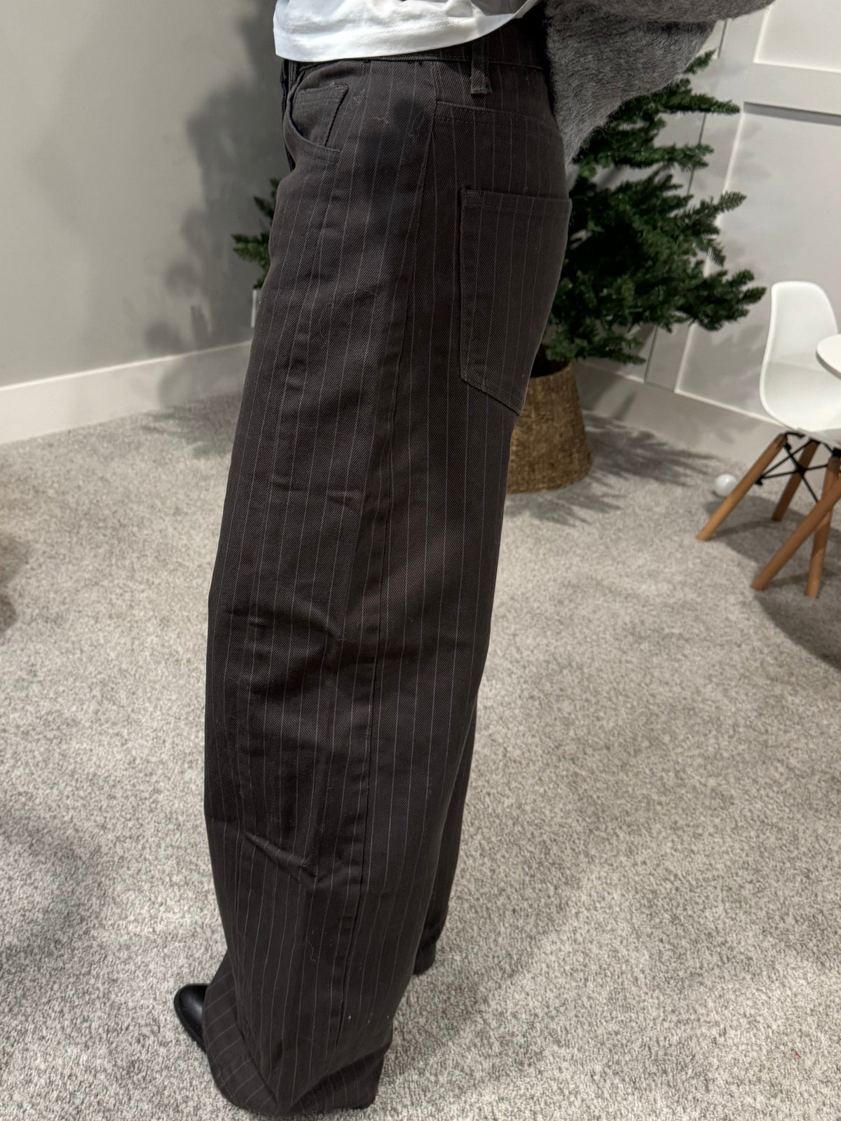 Pinstripe Slight Barrel Pants