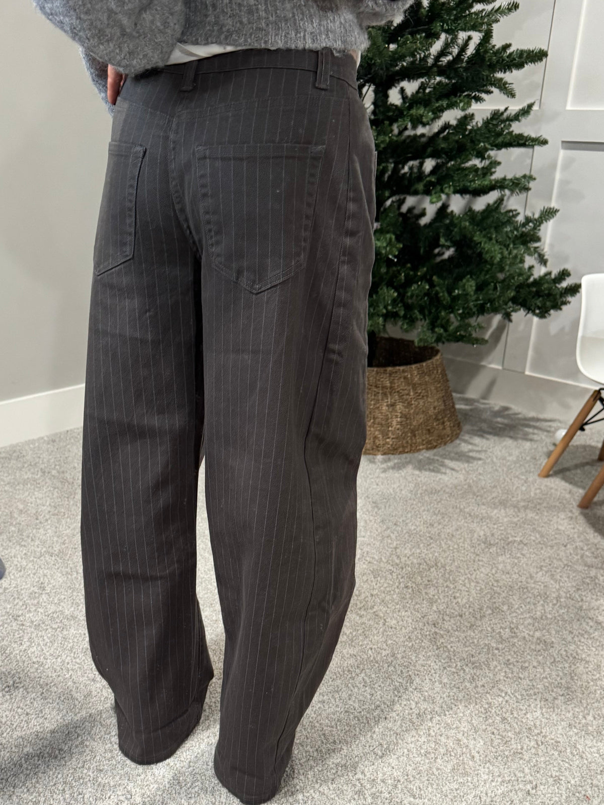Pinstripe Slight Barrel Pants