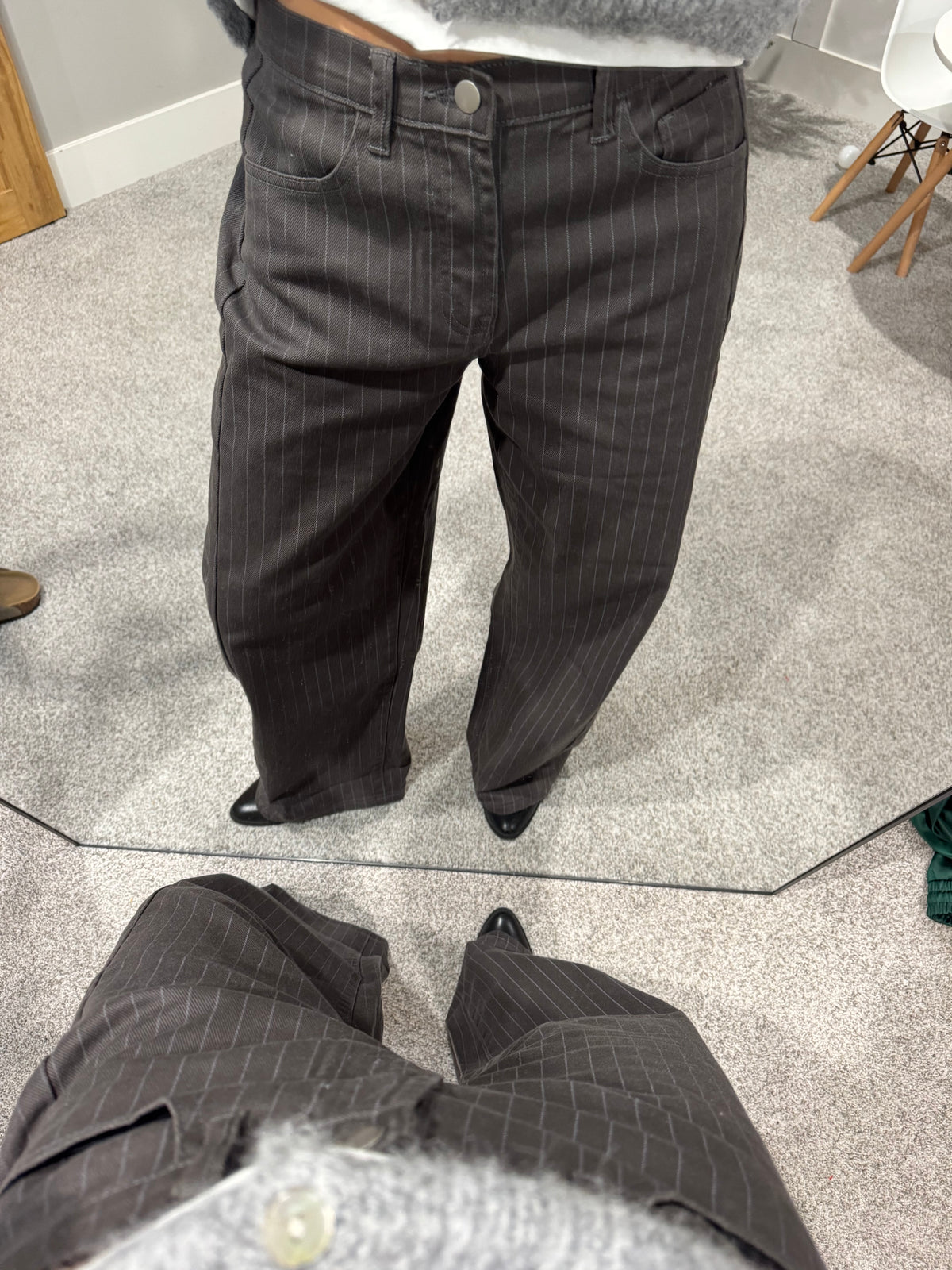Pinstripe Slight Barrel Pants