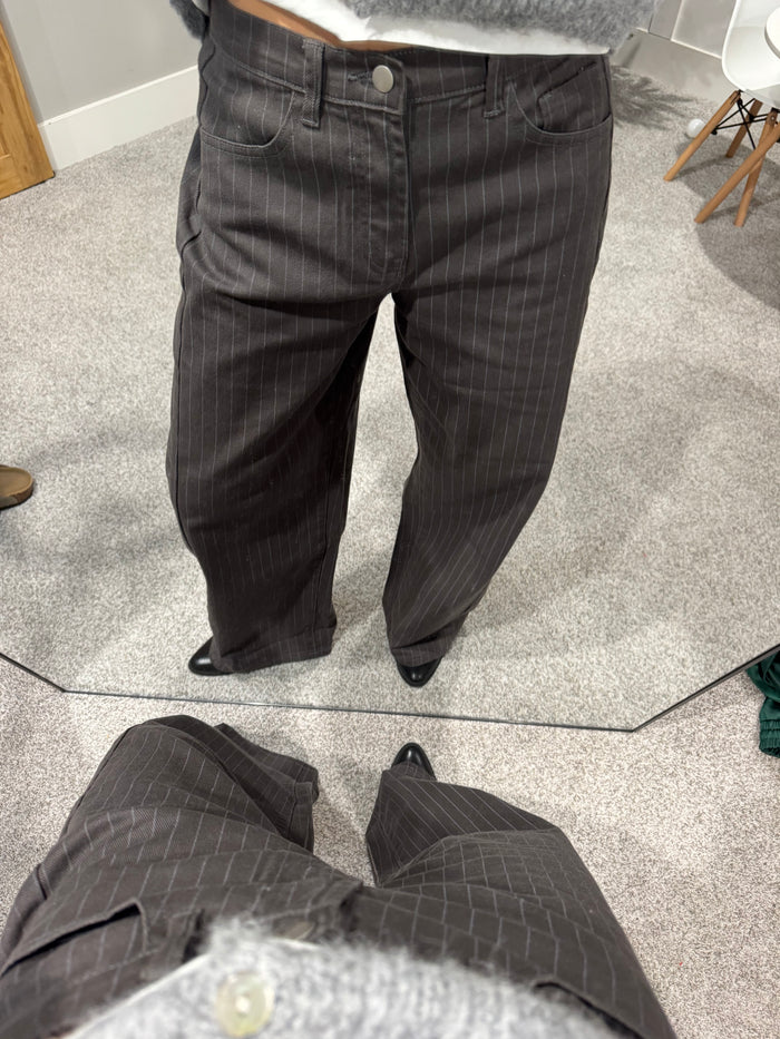 Pinstripe Slight Barrel Pants