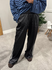 Satin Track Pants | Black