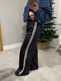 Satin Track Pants | Black