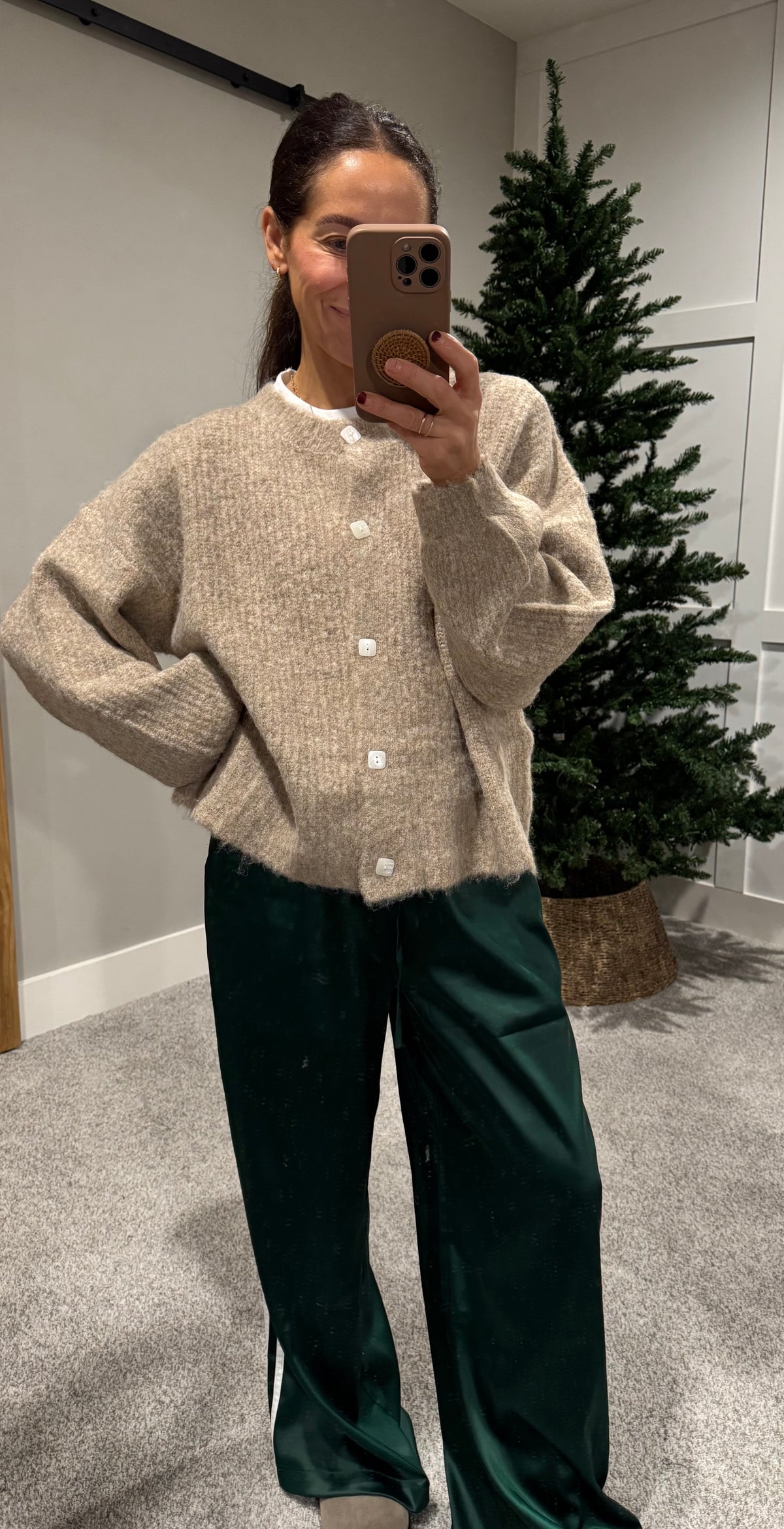 Balloon Sleeve Knit Cardi