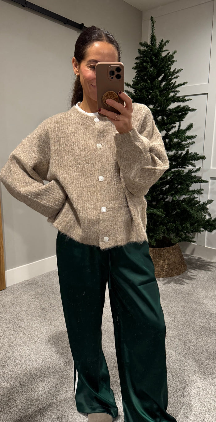 Balloon Sleeve Knit Cardi