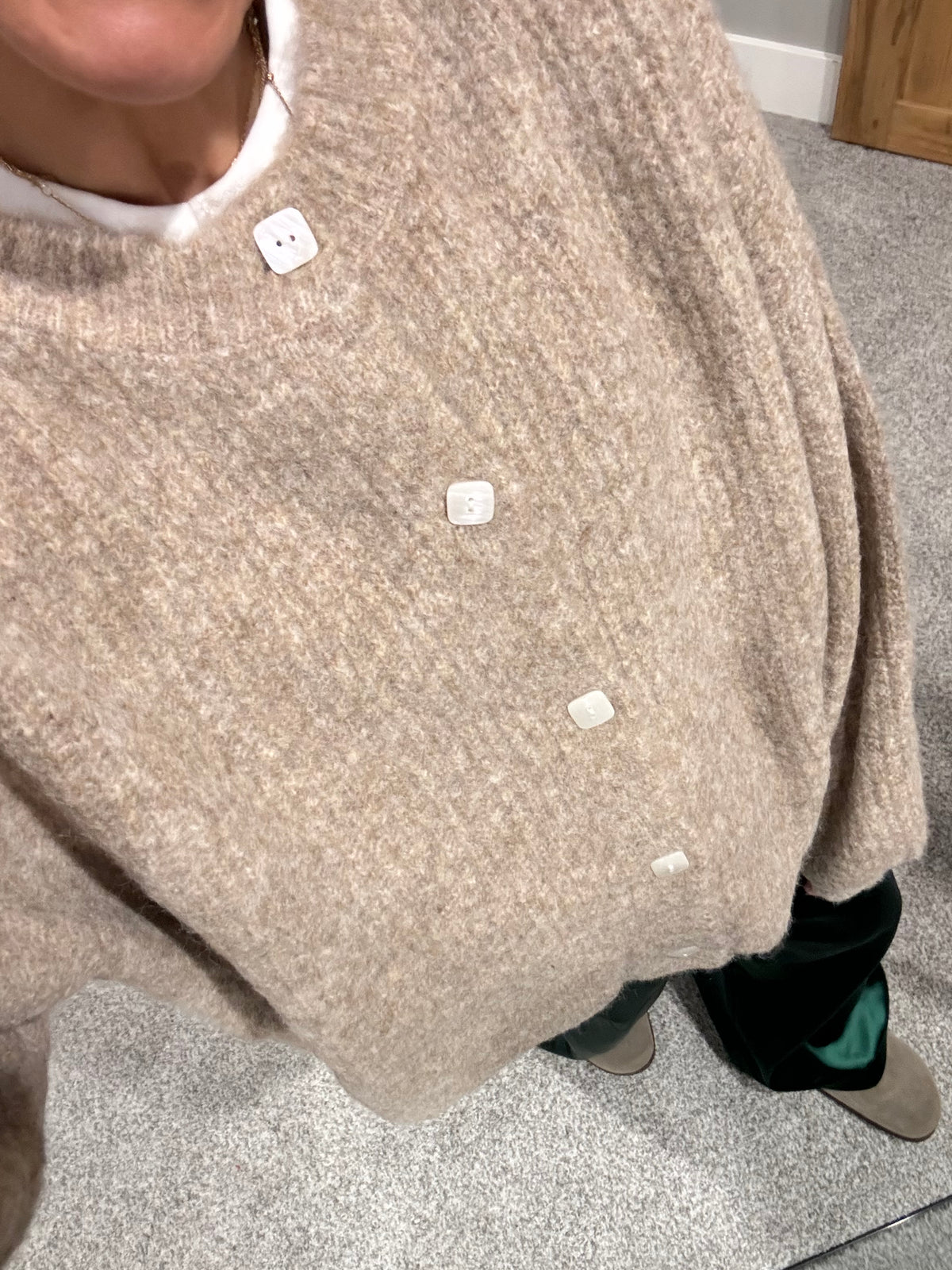 Balloon Sleeve Knit Cardi