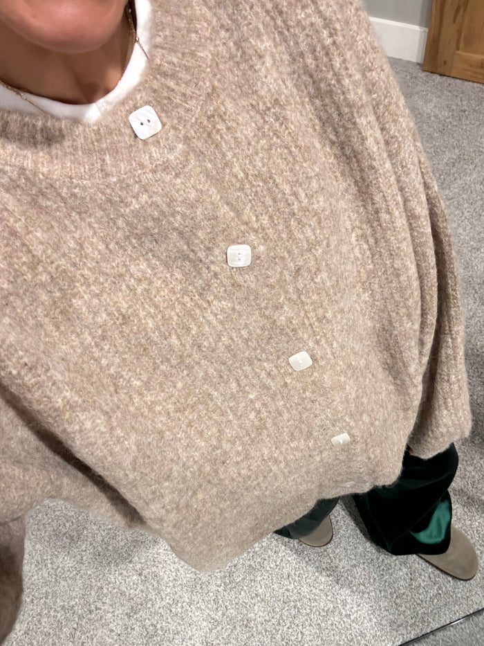 Balloon Sleeve Knit Cardi