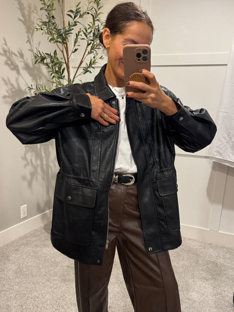 Faux Leather Black Jacket