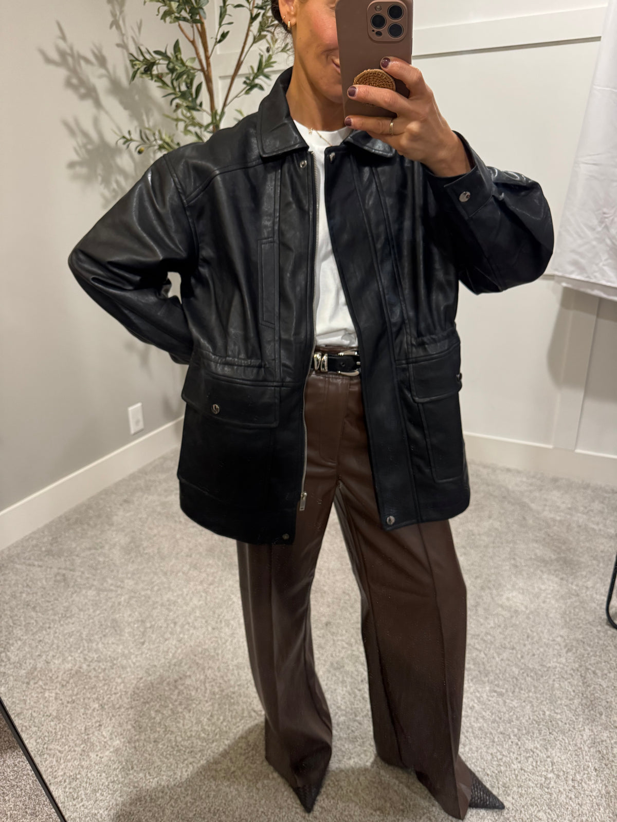 Faux Leather Black Jacket