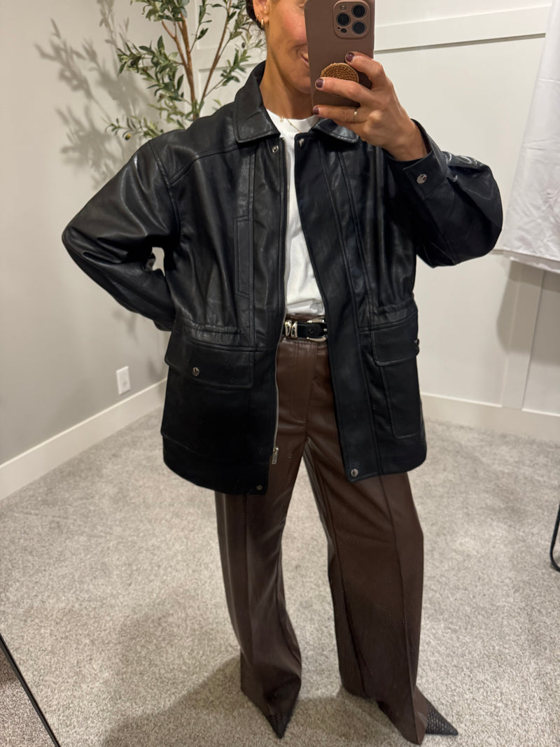 Faux Leather Black Jacket