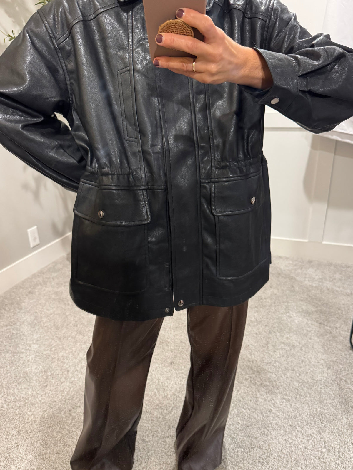 Faux Leather Black Jacket